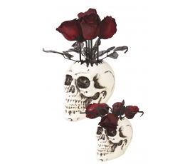 Интерактивное украшение "Череп ваза с розами" (30 см)