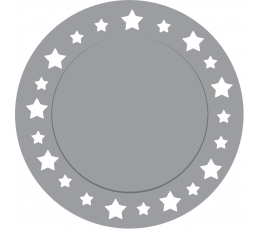 Картонные подставки, серебряные звезды (6 шт/ 33 см)
