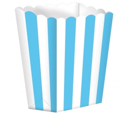 Коробочки для попкорна с полосками синёво цвета  (5 шт.)
