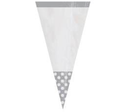 Мешочки-треугольники, прозрачные с серебряными точками (10 шт.)