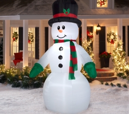 Надувной световой декор "Снеговик" (105x155x240 см / 4 светодиода).