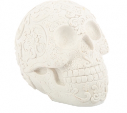  Настольная декорация "Белый череп", узорчатый (11х14 см)
