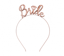 Ободок "Bride", цвет розовое золото