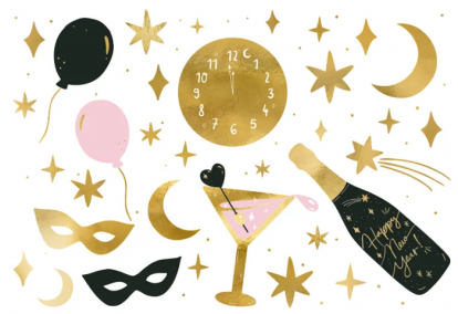 Одноразовые татуировки "Happy New Year" (10 шт.)