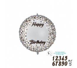 Персонализированный Фольгированный шарик с наклейками, серебро (46 см)