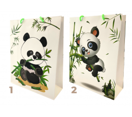 Подарочный пакет "Панда" (26х32х10 см / M)