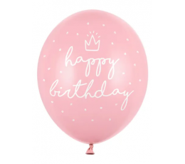 Шарик "Happy birthday", розовый (30 см)