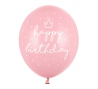 Шарик "Happy birthday", розовый (30 см)