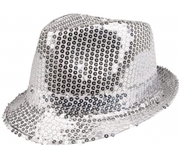 Шляпа блестящая - серебро