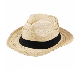 Соломенная шляпа с черной лентой