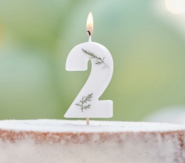 Свечка "2", с зеленью 1