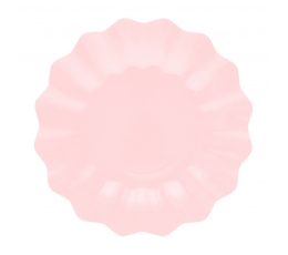 Тарелочки-цветы, светло розовые (8 шт/ 21 см)-экo