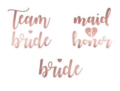 Татуировки "Team bride", цвета розового золота 