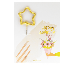 Бенгальский огонь с открыткой "Happy Birthday Bouquet" (11х8 см)