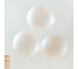 Воздушные шары прозрачно-персиковые круглые (3 шт. / 55 см)