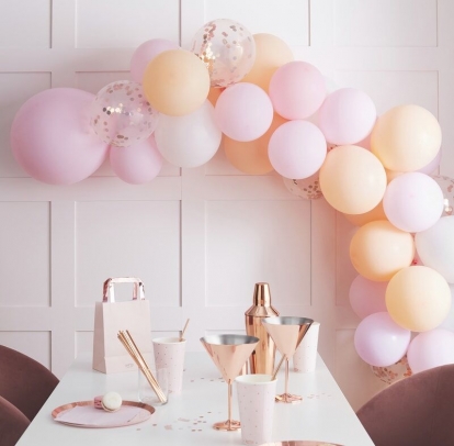 Воздушный шар гирлянда - арка "Сделай сам", персиково-розовый