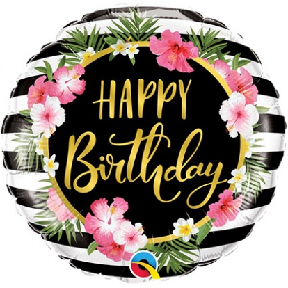 Воздушный шар из фольги "Цветок Happy Birthday" (45 см)