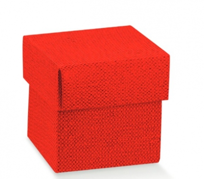 Dėžutė - kvadratinė / raudona (1 vnt./50x50x50 mm.)