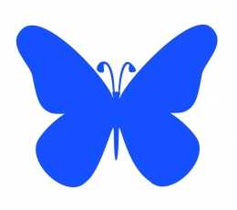 Drugeliai "Laimė L"/mėlyni (20 vnt.)