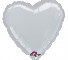 Folinis balionas "Pilka širdelė" (23 cm) 0