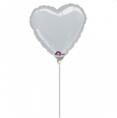 Folinis balionas "Pilka širdelė" (23 cm)