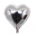 Folinis balionas ant pagaliuko "Sidabrinė širdelė" (23 cm)