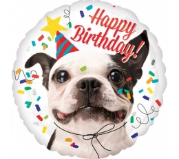 Folinis balionas, "Šuo/Happy Birthday!" (43 cm)