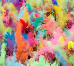 Geltonos spalvos Holi dulkės/neoninės (100 g) 1