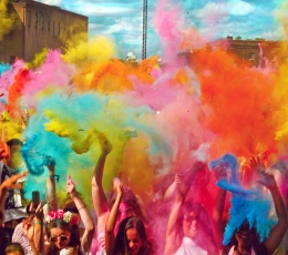 Geltonos spalvos Holi dulkės/neoninės (100 g) 3