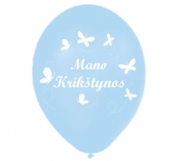 Balionai "Mano krikštynos", žydri (100 vnt./28 cm)