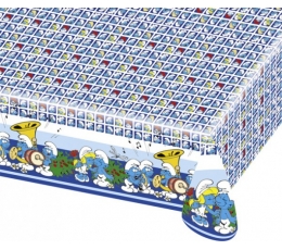 Plastikinė staltiesė "Smurfai"/mėlyna (1.20 m. x 1.80 m)