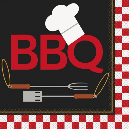 Popierinės servetėlės "Barbekiu (BBQ)" (16 vnt./33x33 cm)