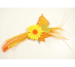 Gėlių papuošimas, gelsvai oranžinis (21x9cm)