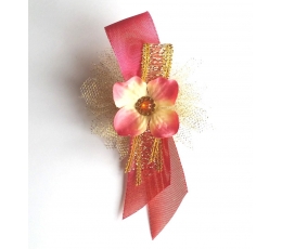 Gėlių papuošimas, gelsvai rožinis (12x6cm)