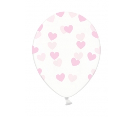 Balons "Rozā sirdis", caurspīdīgs (30 cm)