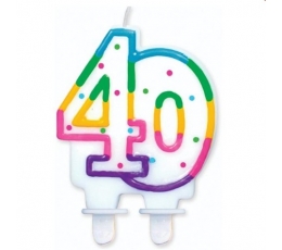 Torto žvakutė "40" su taškiukais