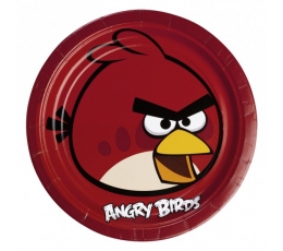 Vienk. lėkštutės "Angry birds"/raudonos (8vnt./23 cm.)