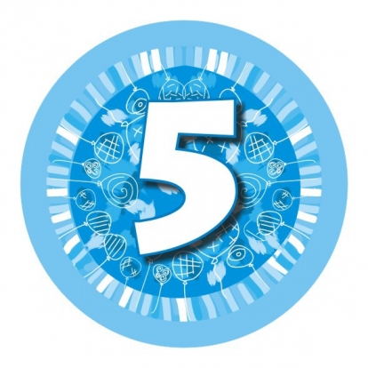 Ženkliukas"Melsvi balionėliai-5" (7,7cm.)