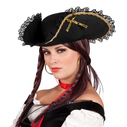 Piratės skrybėlė, puošni trikampė 