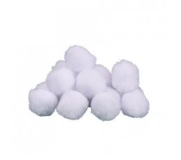 Pliušiniai burbuliukai-dekoracijos, balti (50 g./2,5 cm)