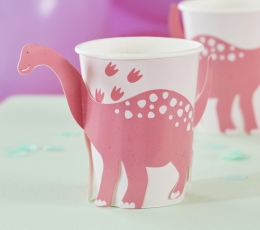 Puodeliai "Rožiniai dinozaurai" (8 vnt./255 ml) 1