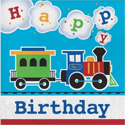 Servetėlės "Traukinukas.Happy Birthday" (16 vnt.)