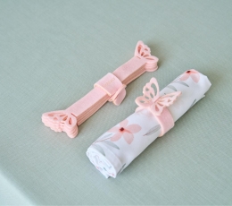 Servetėlių žiedai "Rausvas drugelis" (6 vnt.) 4