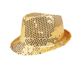 Skrybėlė, žvilganti auksinė