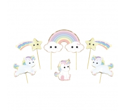 Smeigtukai-dekoracijos "Baby Unicorn" (6 vnt.)