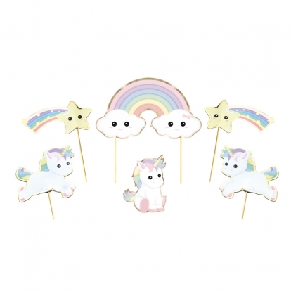 Smeigtukai-dekoracijos "Baby Unicorn" (6 vnt.)