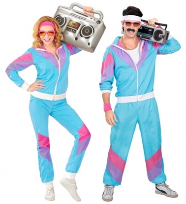Sportinis karnavalinis kostiumas "The 80s blue" ( XL)