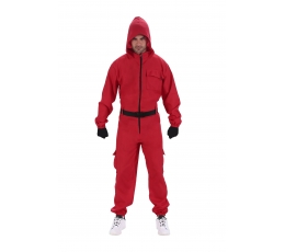 Squid game prižiūrėtojo kostiumas (190 cm), raudonas