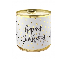 Staigmena-pyragėlis skardinėje "Happy Birthday", su žvakute (8,5 cm/160 g.)