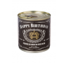 Staigmena-pyragėlis skardinėje "Happy Birthday Whiskey", su žvakute (8,5 cm/150 g.)